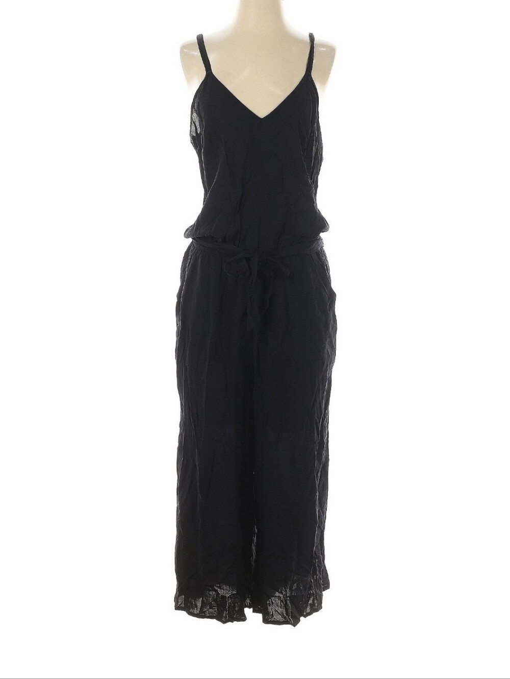JustFab Black Crop Jumpsuit